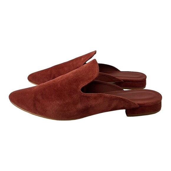 Able Local + Global Lizbeth Cherry Suede Leather Slip On Mules Size 9.5 - Picture 4 of 8
